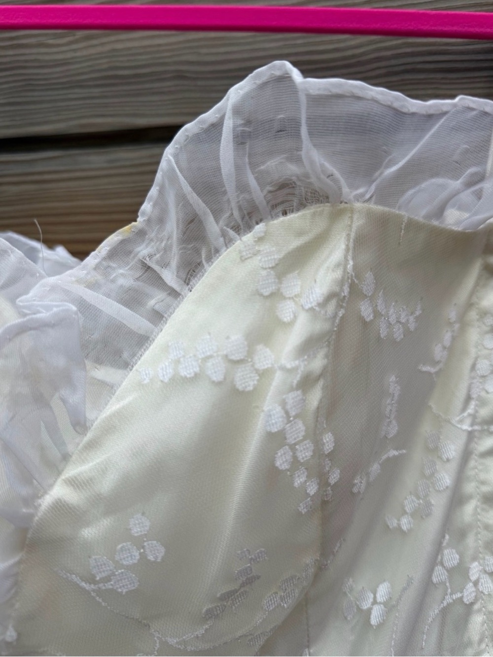 Ivory Ruffled Lace Slip Dress - Picture 7 of 7